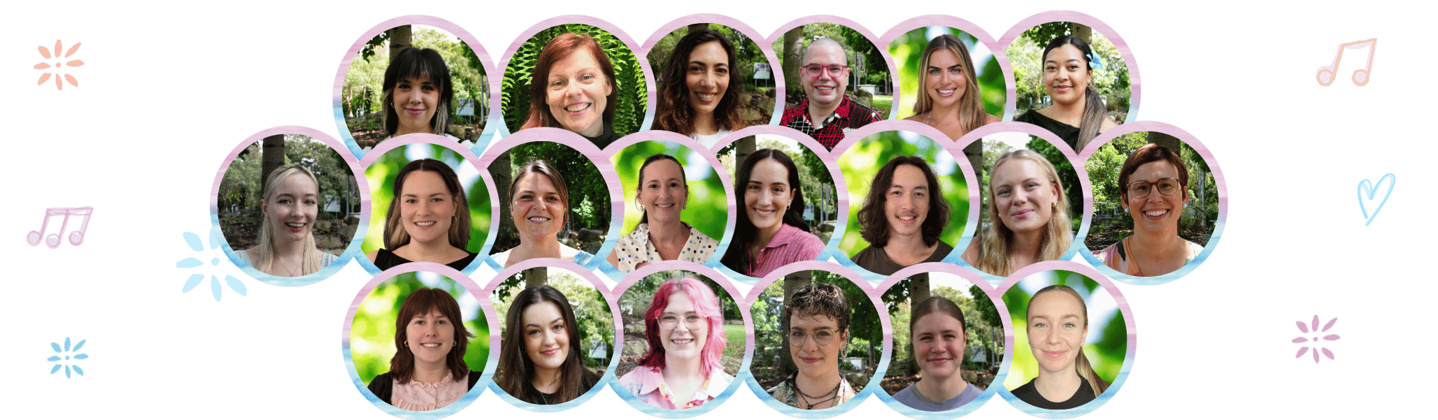 Our Team banner June 2025 The smiling faces of the Hush Little Baby team